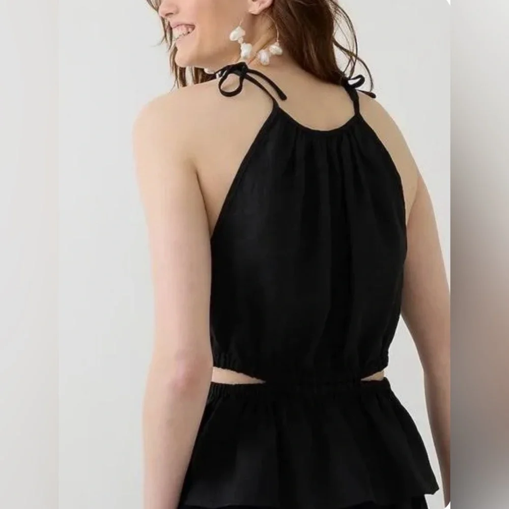 J.Crew Cutout linen tank top
